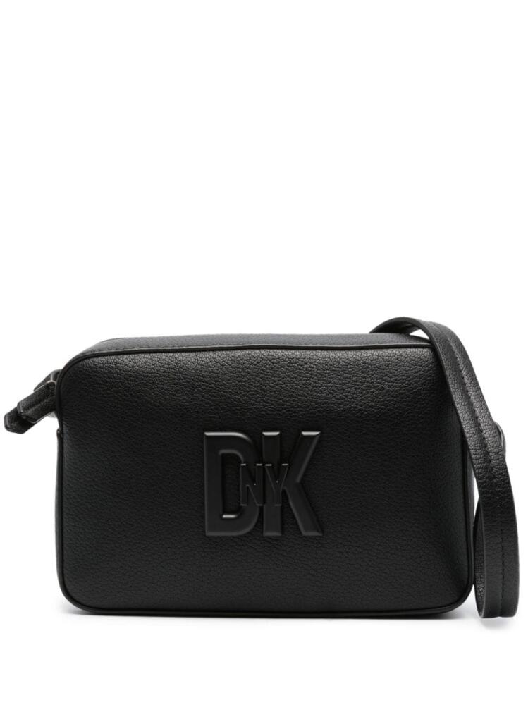 DKNY logo-plaque leather crossbody bag - Black Cover