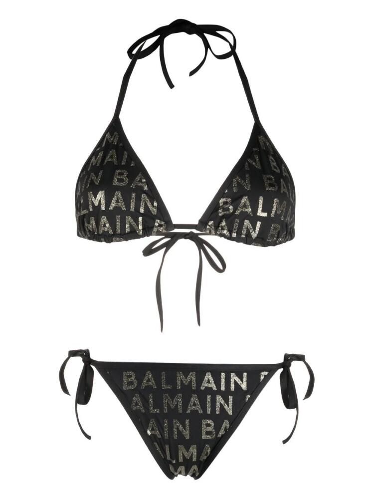 Balmain logo-print bikini set - Black Cover