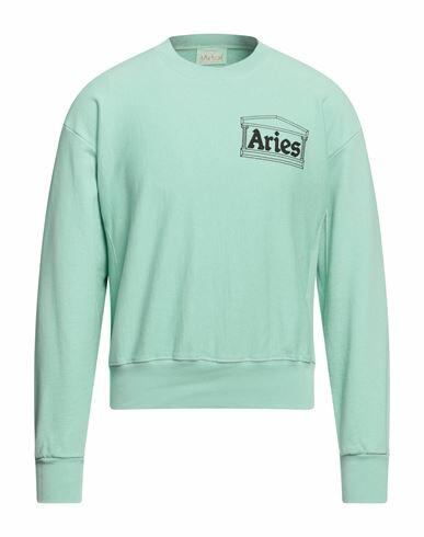 Aries Man Sweatshirt Light green Cotton Cover