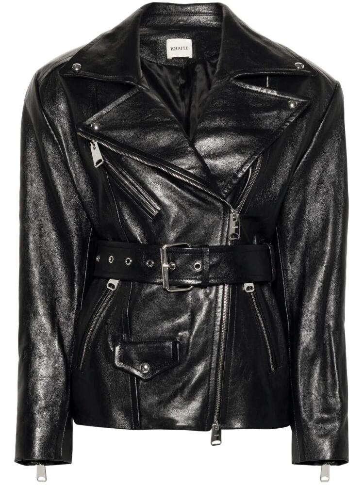 KHAITE Fabbie belted leather jacket - Black Cover