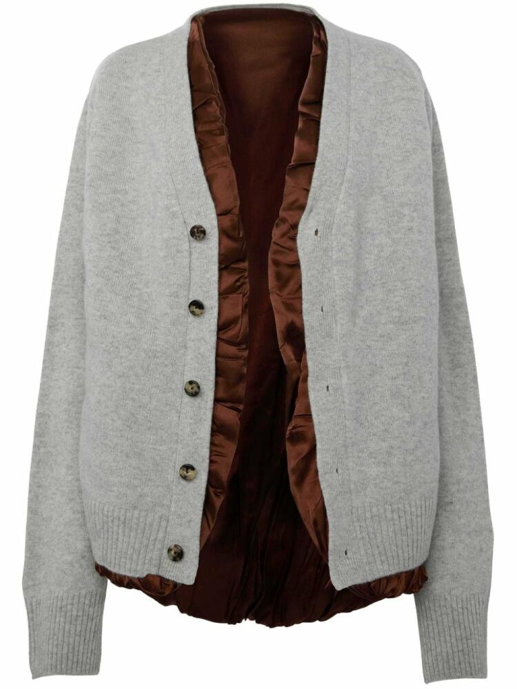 JW Anderson satin-lined cardigan - Grey Cover