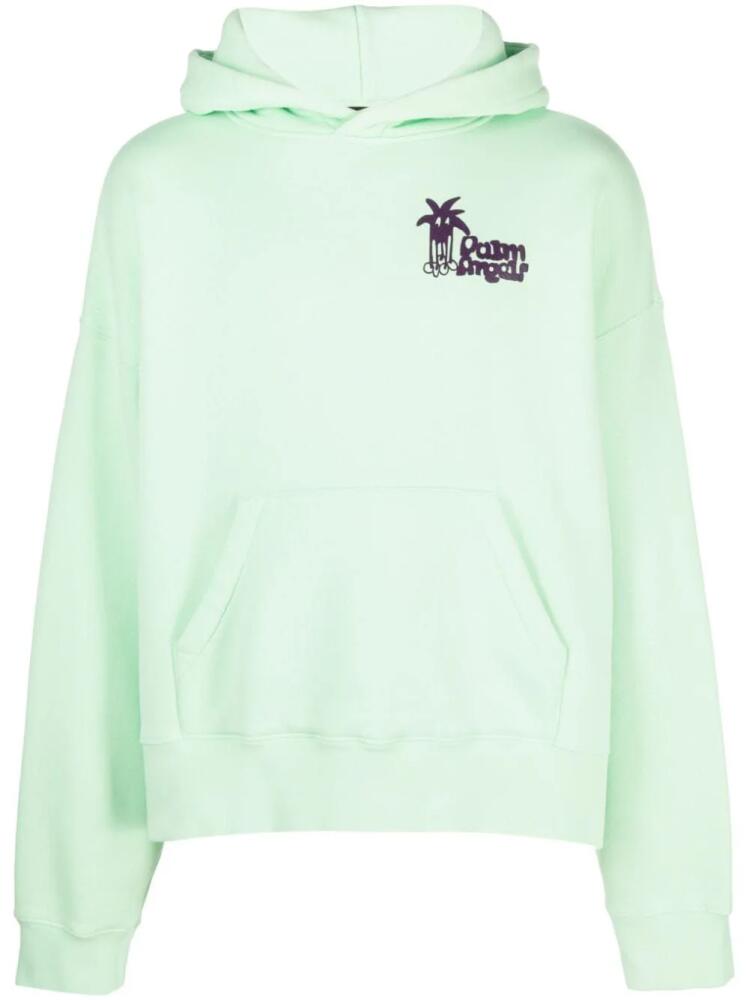 Palm Angels Douby logo-print cotton hoodie - Green Cover