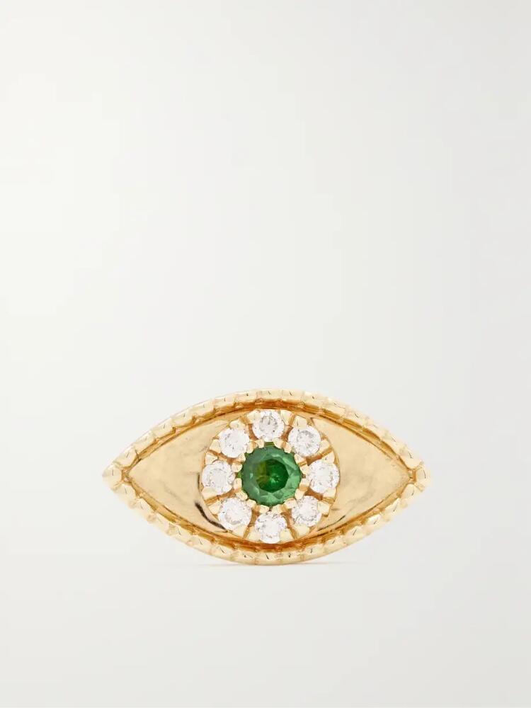 Robinson Pelham - Third Eye 14-karat Gold, Tsavorite And Diamond Single Earring - One size Cover