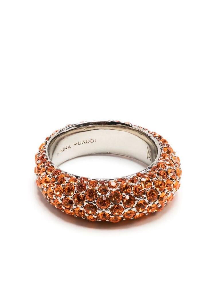 Amina Muaddi crystal-embellished ring - Orange Cover