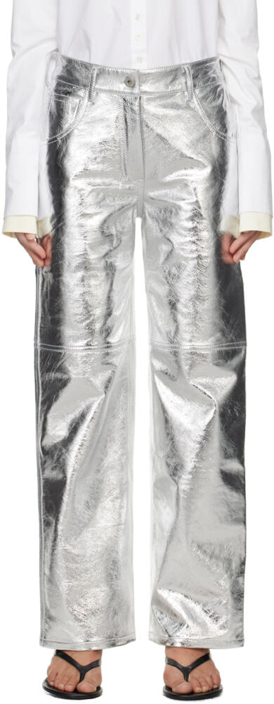 Interior Silver 'The Sterling' Leather Pants Cover