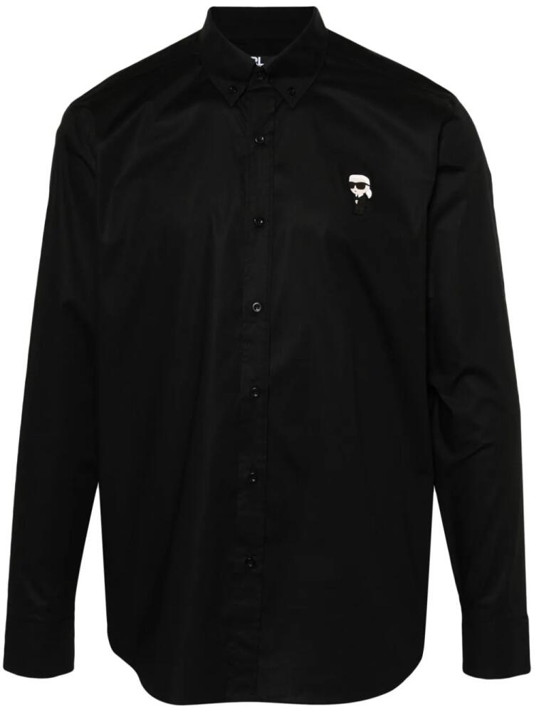 Karl Lagerfeld Ikonik Karl-patch cotton shirt - Black Cover