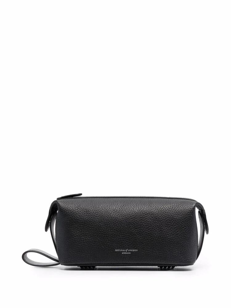 Aspinal Of London top-zip wash bag - Black Cover