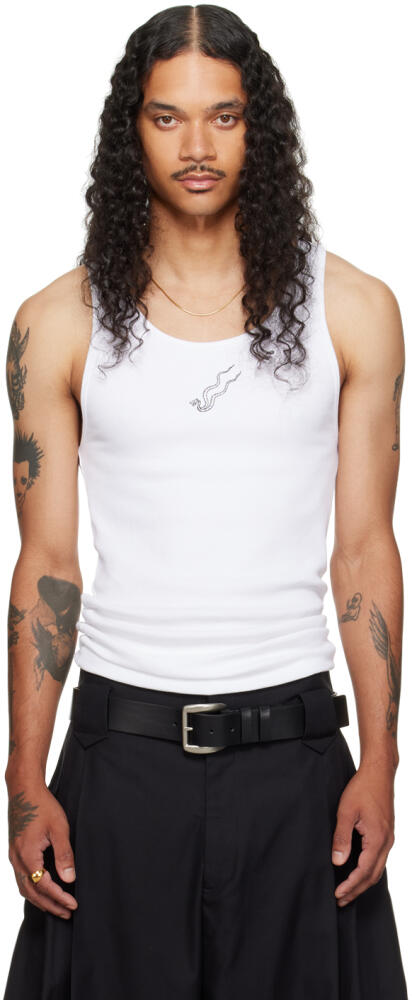 LU'U DAN White Logo Embroidered Tank Top Cover