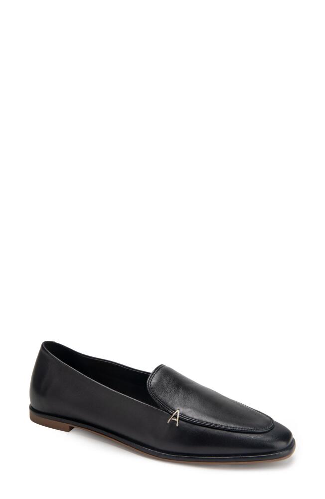 Aerosoles Neo Square Toe Loafer in Black Leather Cover