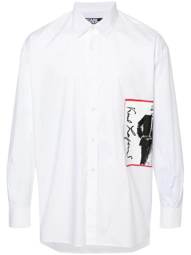 Karl Lagerfeld logo-print cotton shirt - White Cover