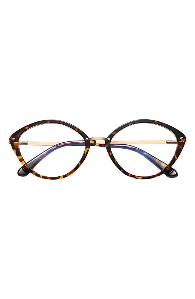 Fifth & Ninth Posie 52mm Cat Eye Blue Light Blocking Glasses in Torte /Clear Cover