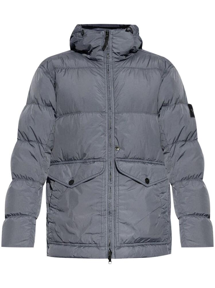 Stone Island compass-patch padded puffer jacket - Grey Cover