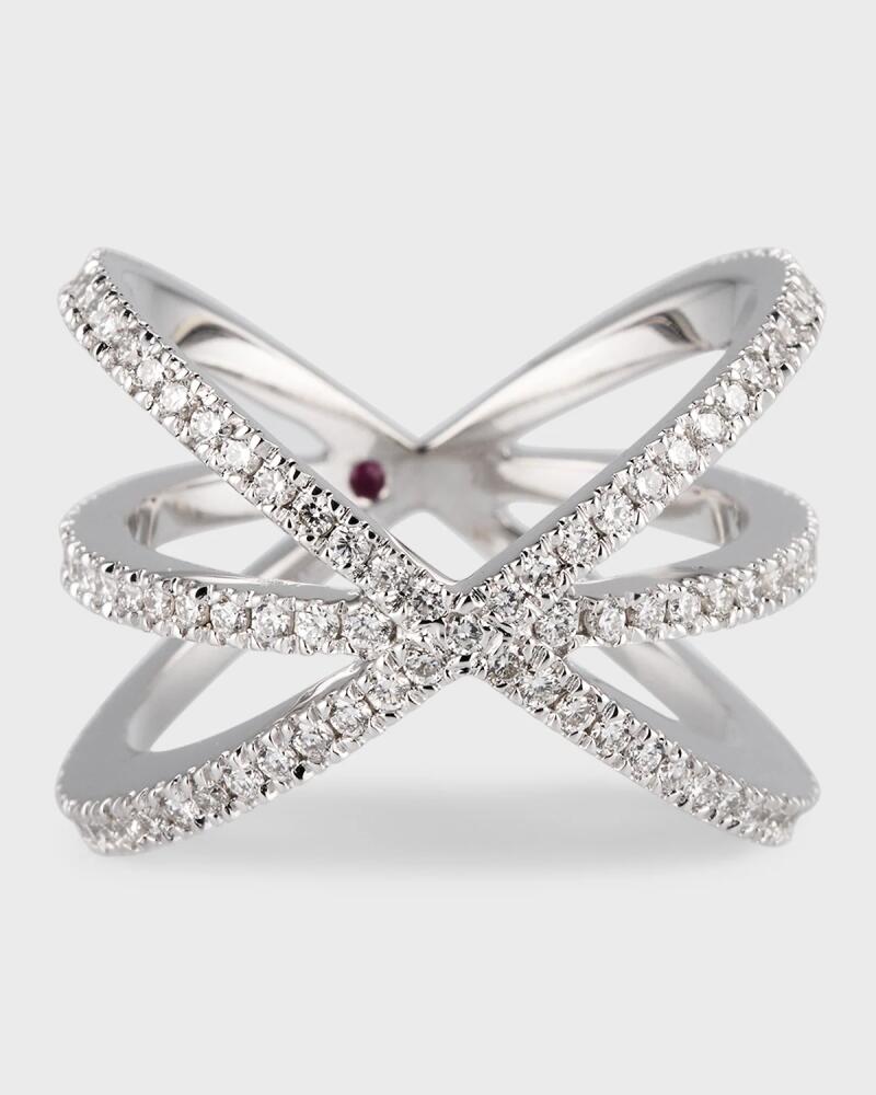 Roberto Coin 18K White Gold Diamond Double-Crisscross Ring, Size 5-8 Cover