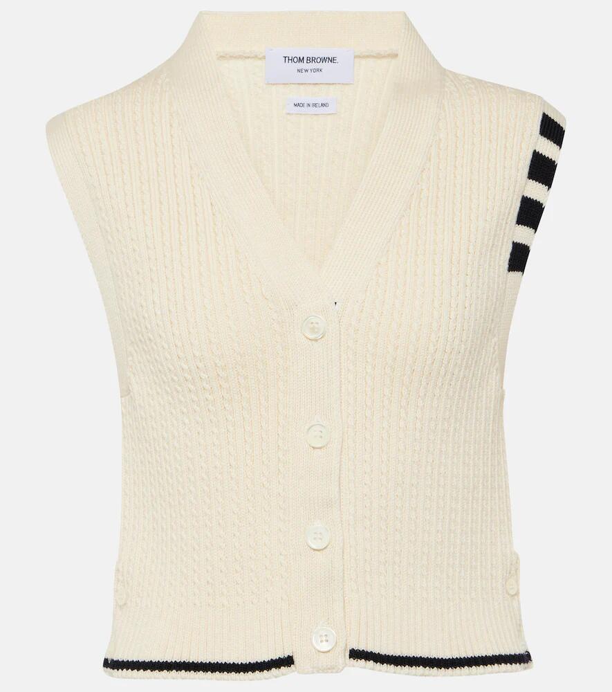 Thom Browne Cropped cable-knit wool sweater vest Cover