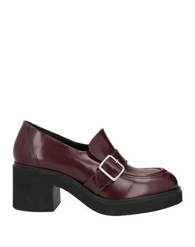 Oa Non-fashion Woman Loafers Burgundy Leather Cover