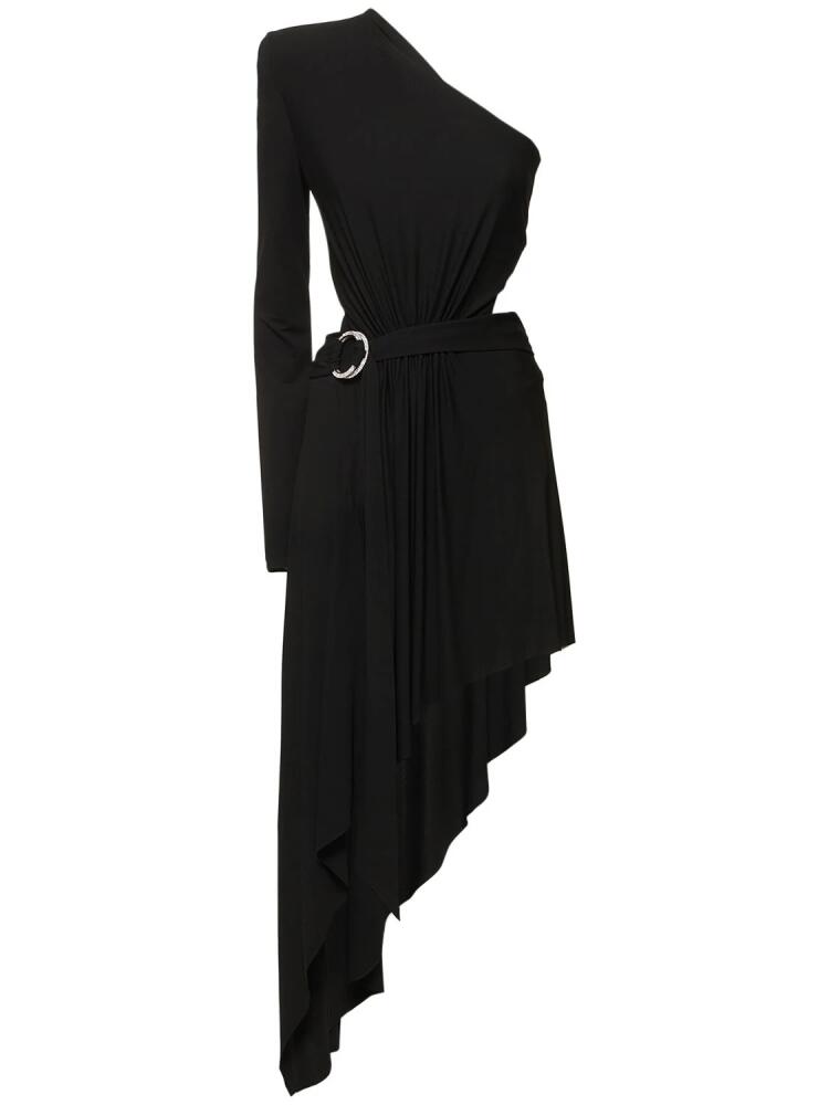 ALEXANDRE VAUTHIER Draped One Shoulder Midi Dress Cover