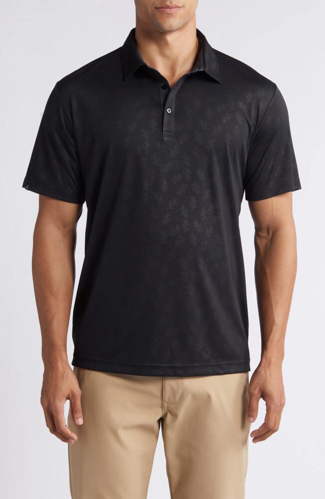 Swannies Barrett Botanical Print Golf Polo in Black Cover