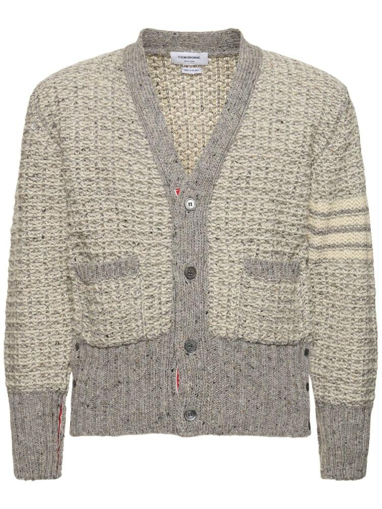 THOM BROWNE Tuck Stitch Classic V Neck Cardigan Cover