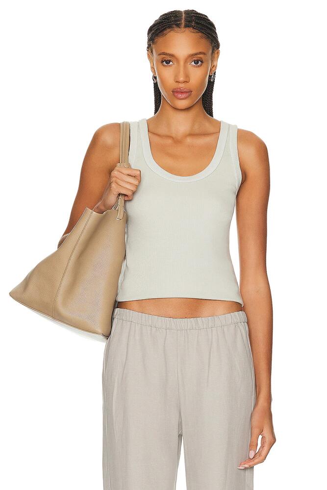 Enza Costa Supima Rib Scoop Tank Top in Grey Cover