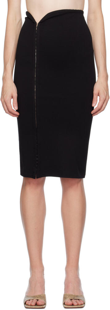 Jade Cropper Black Hook-Eye Midi Skirt Cover