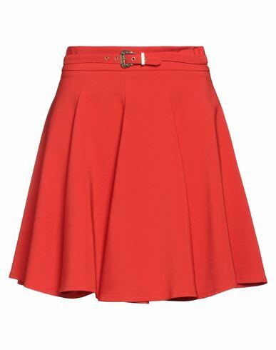 Versace Jeans Couture Woman Mini skirt Tomato red Polyester, Elastane Cover