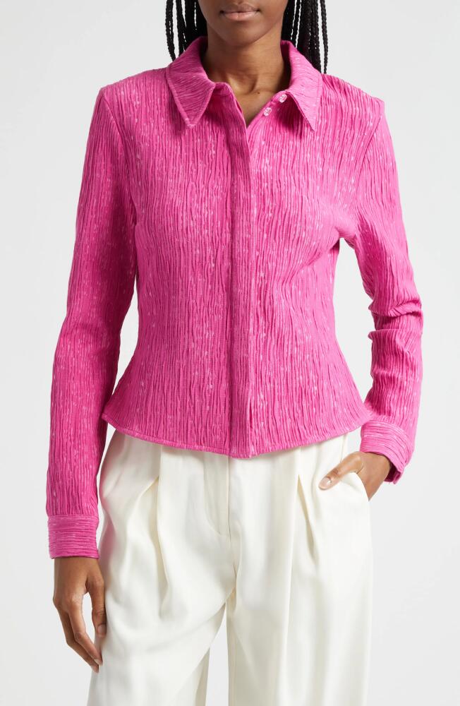 Stine Goya Lilla Textured Button-Up Shirt in Fuchsia Cover