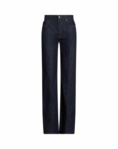 Lauren Ralph Lauren Mid-rise Wide-leg Jean Woman Jeans Blue Cotton Cover