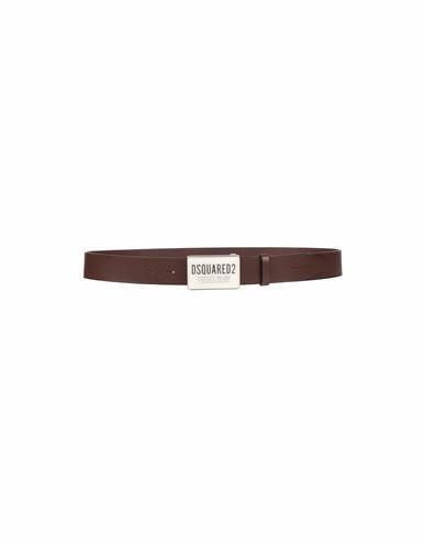 Dsquared2 Man Belt Dark brown Soft Leather Cover