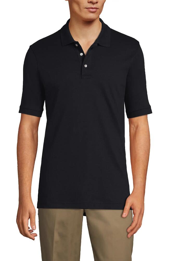 Lands' End School Uniform Long Sleeve Interlock Polo Shirt in Black Cover