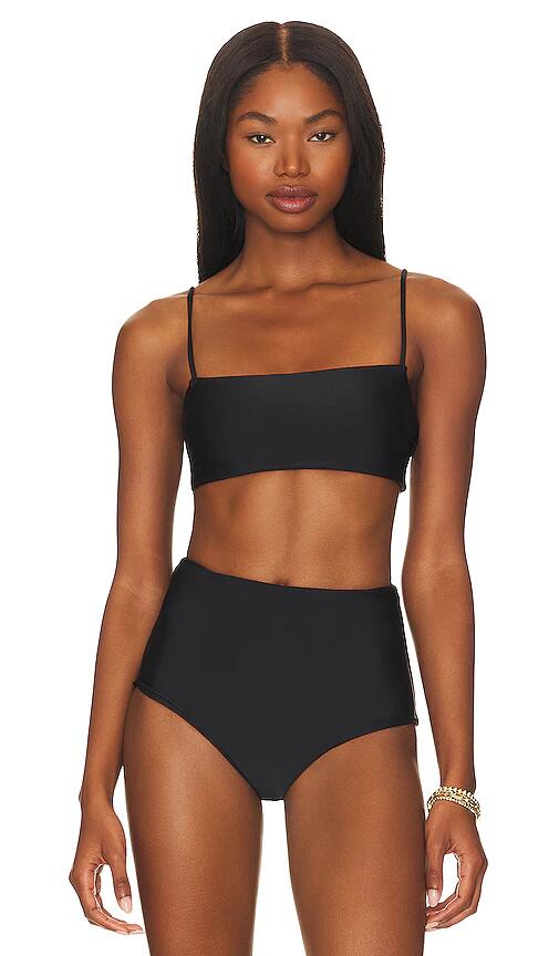 MIKOH Strength Shelly Bikini Top in Black Cover