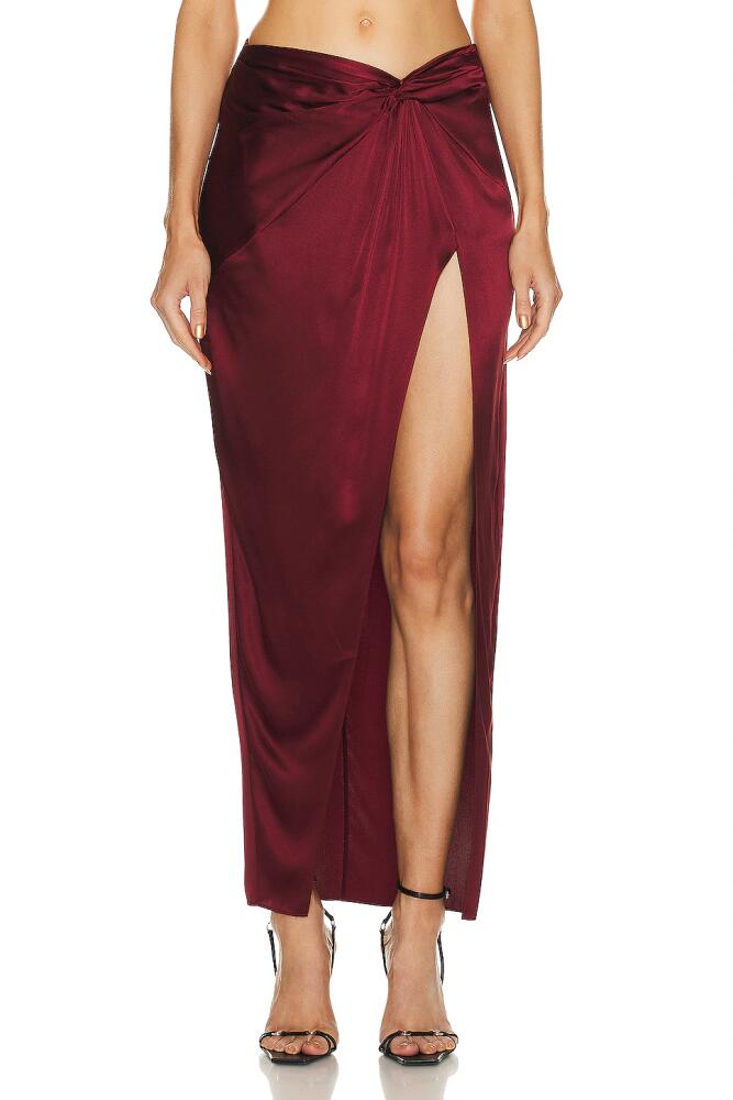 fleur du mal Silk Twist Knot Skirt in Burgundy Cover