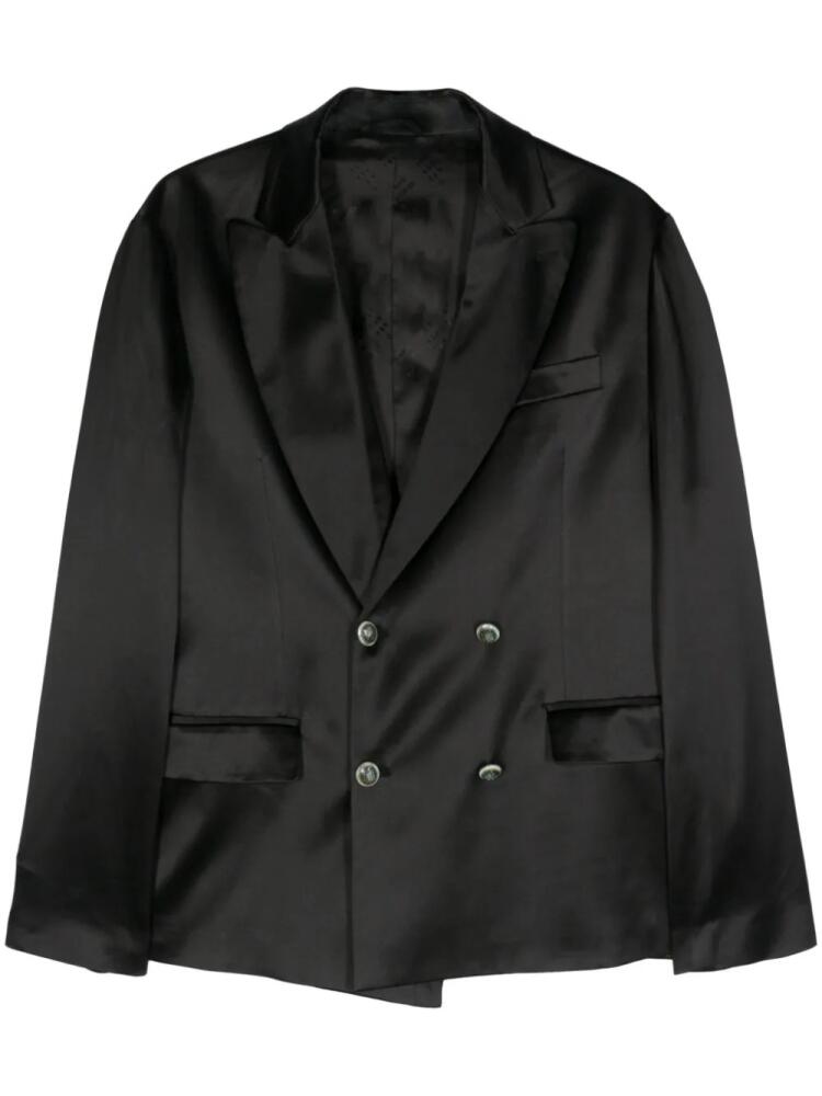 4SDESIGNS double-breasted silk blazer - Black Cover