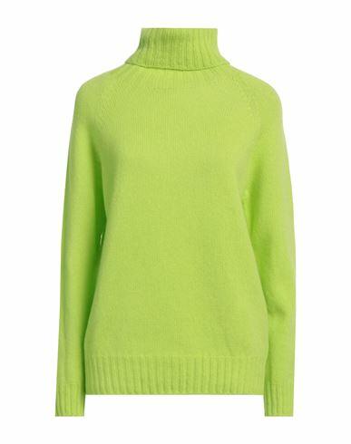 Aragona Woman Turtleneck Acid green Wool, Cashmere Cover