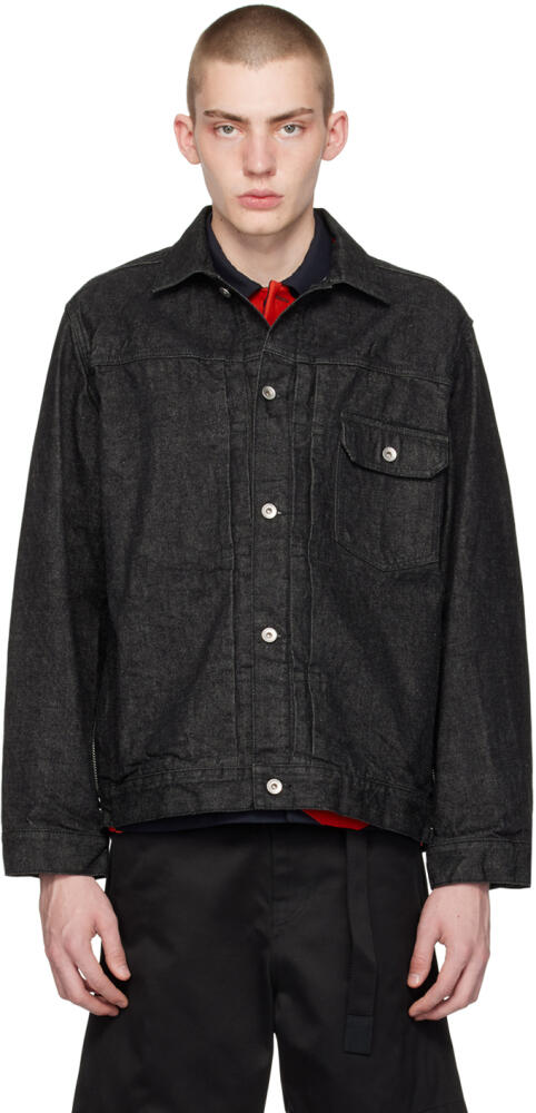 sacai Black Beyondexx Denim Jacket Cover