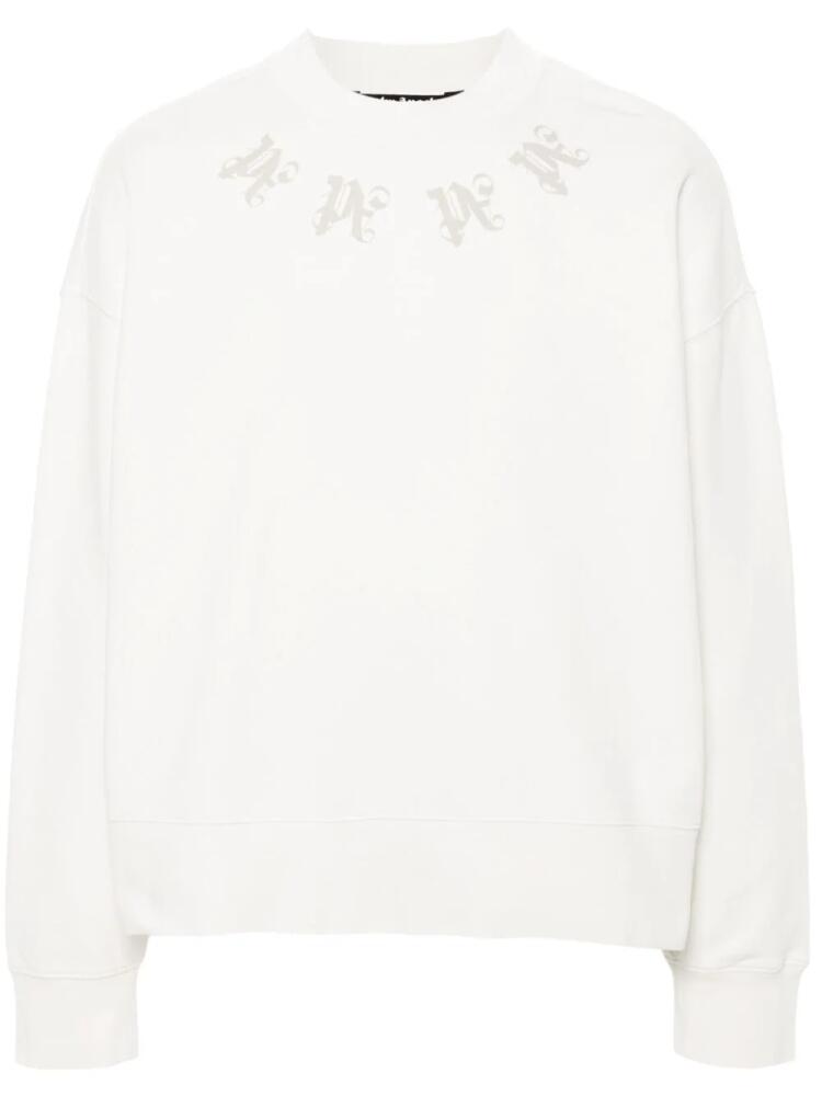 Palm Angels monogram-print cotton sweatshirt - Neutrals Cover