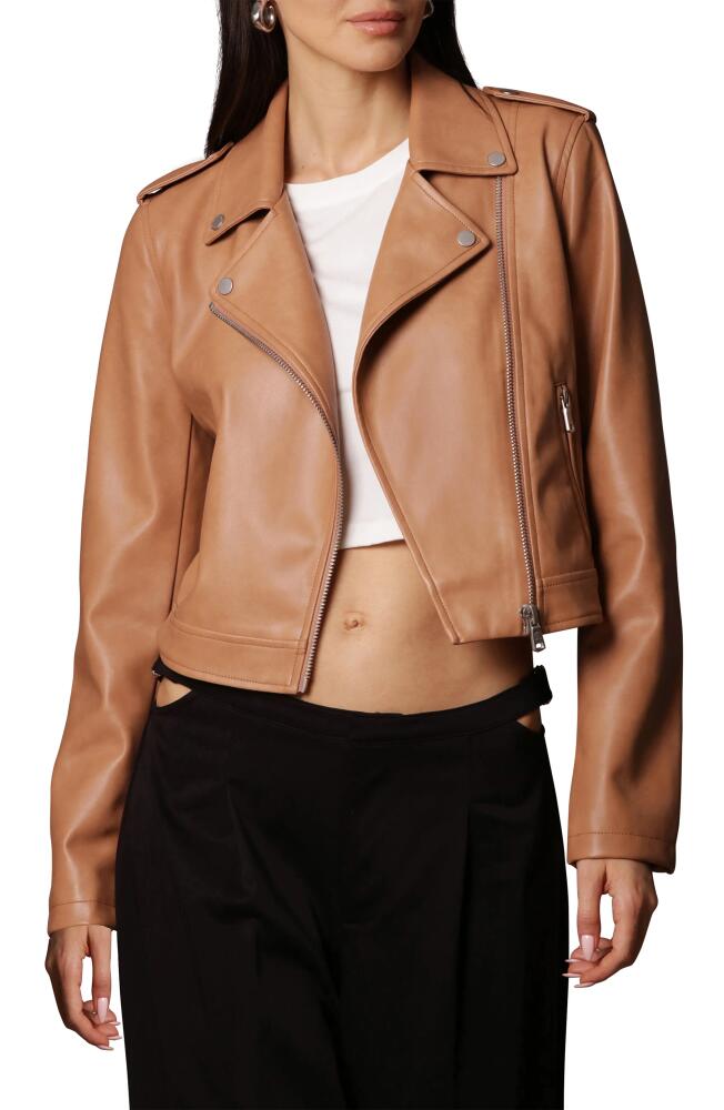 Avec Les Filles Faux-Ever Leather Essential Biker Jacket in Camel Cover