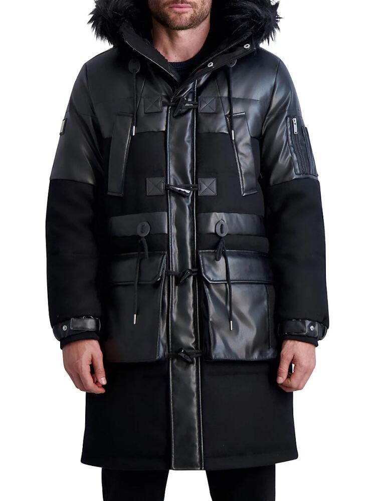 Karl Lagerfeld Paris Men's Hooded Down Coat - Black Cover