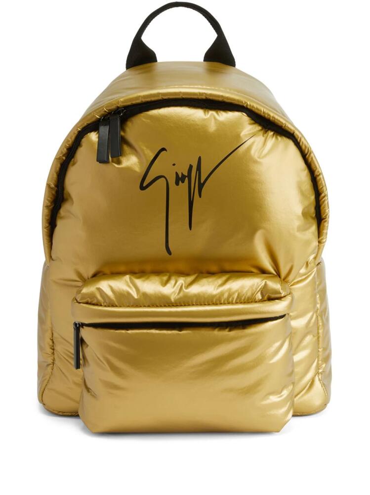 Giuseppe Zanotti Bud signature-embroidery backpack - Gold Cover