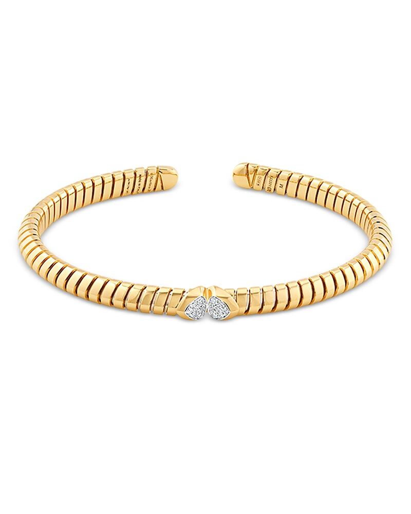 Marina B 18K Yellow Gold Trisolina Diamond Pave Cuff Bangle Bracelet Cover