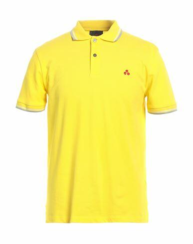 Peuterey Man Polo shirt Yellow Cotton, Elastane Cover