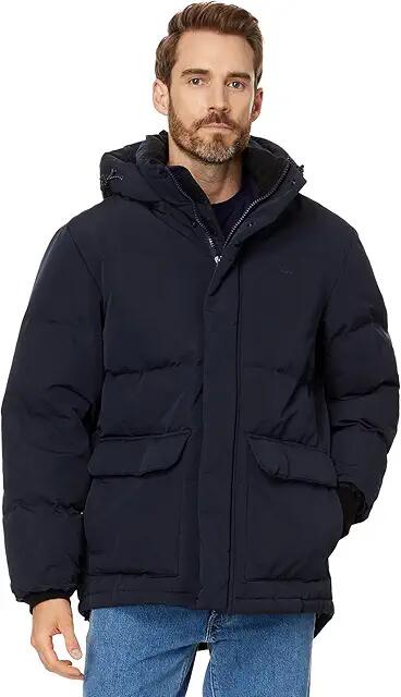 Levi's(r) Arctic Cloth Midlength Hooded Parka (Navy) Men's Jacket Cover