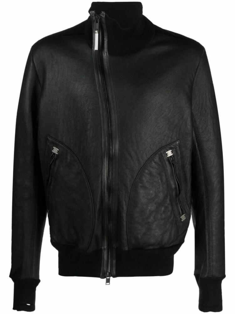 Isaac Sellam Experience off-centre leather bomber jacket - Black Cover