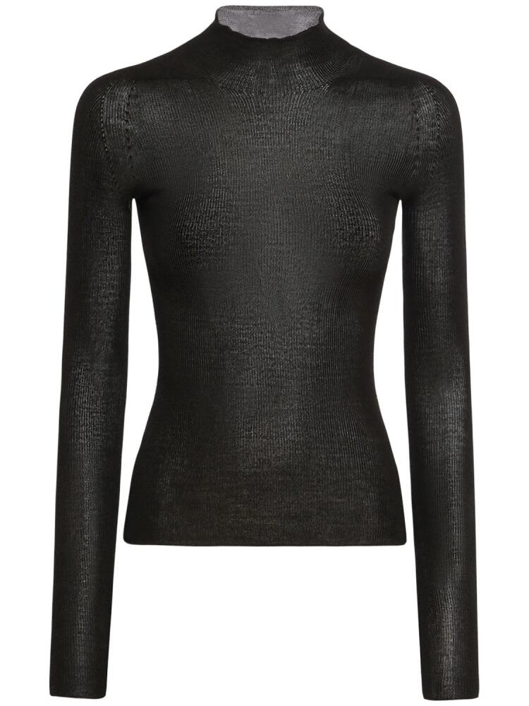 VERSACE Seamless Rib Knit Turtleneck Sweater Cover