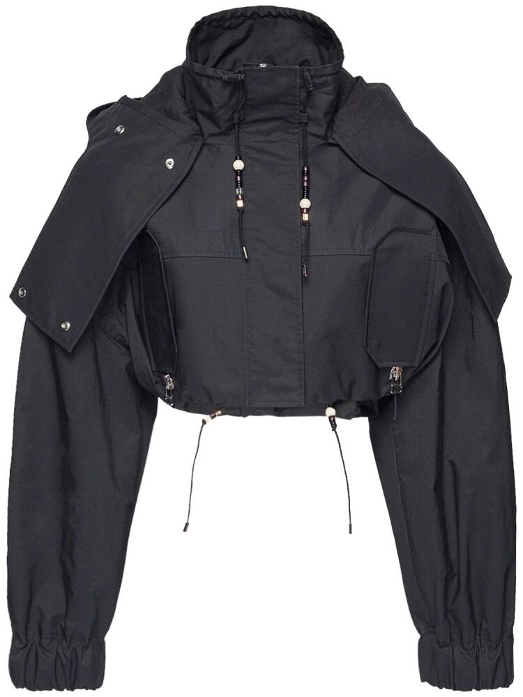 JACQUEMUS La Parka Raphia Cropped Parka Jacket Cover