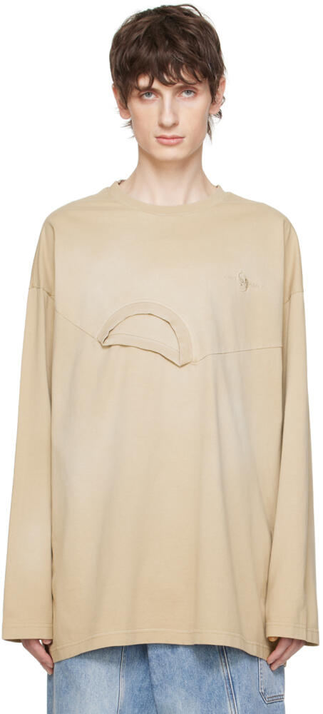 Feng Chen Wang Beige 2-In-1 Long Sleeve T-Shirt Cover