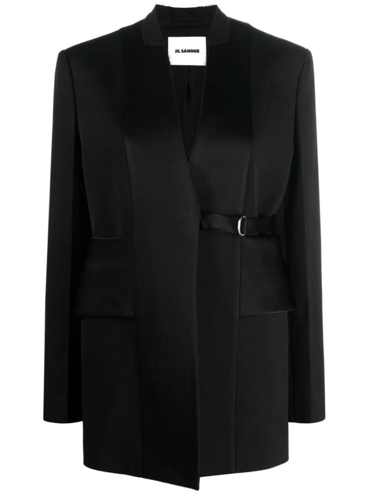 Jil Sander asymmetric wool blazer - Black Cover