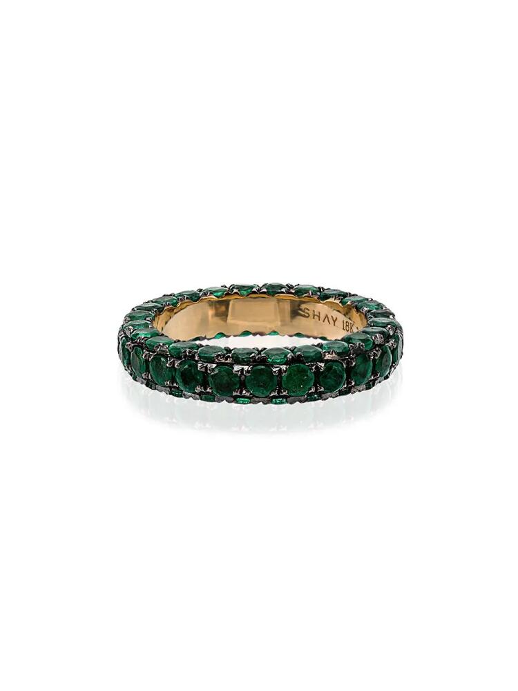 SHAY green and yellow gold 3 side emerald ring Cover