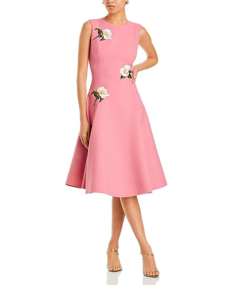 Oscar de la Renta Floral Applique Dress Cover