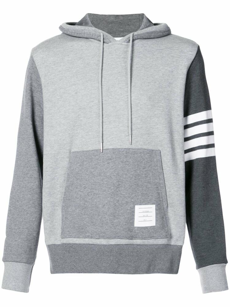 Thom Browne 4-Bar Tonal Fun-Mix Hoodie - Grey Cover