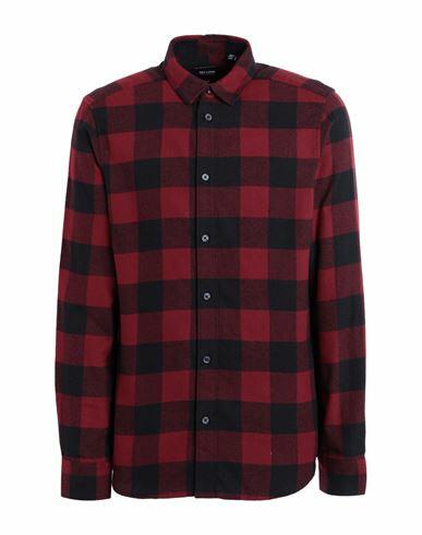 Only & Sons Man Shirt Burgundy Cotton Cover